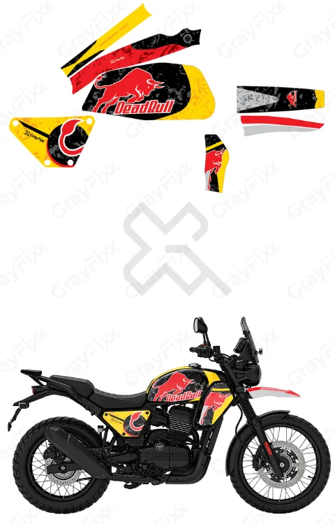 DeadBull Edition Full Body Sticker Compatible with Yezdi Adventure | Made in Premium Matte Vinyl with FPF (Fade Protection Film), Waterproof, Precut Sticker, Pack of 1